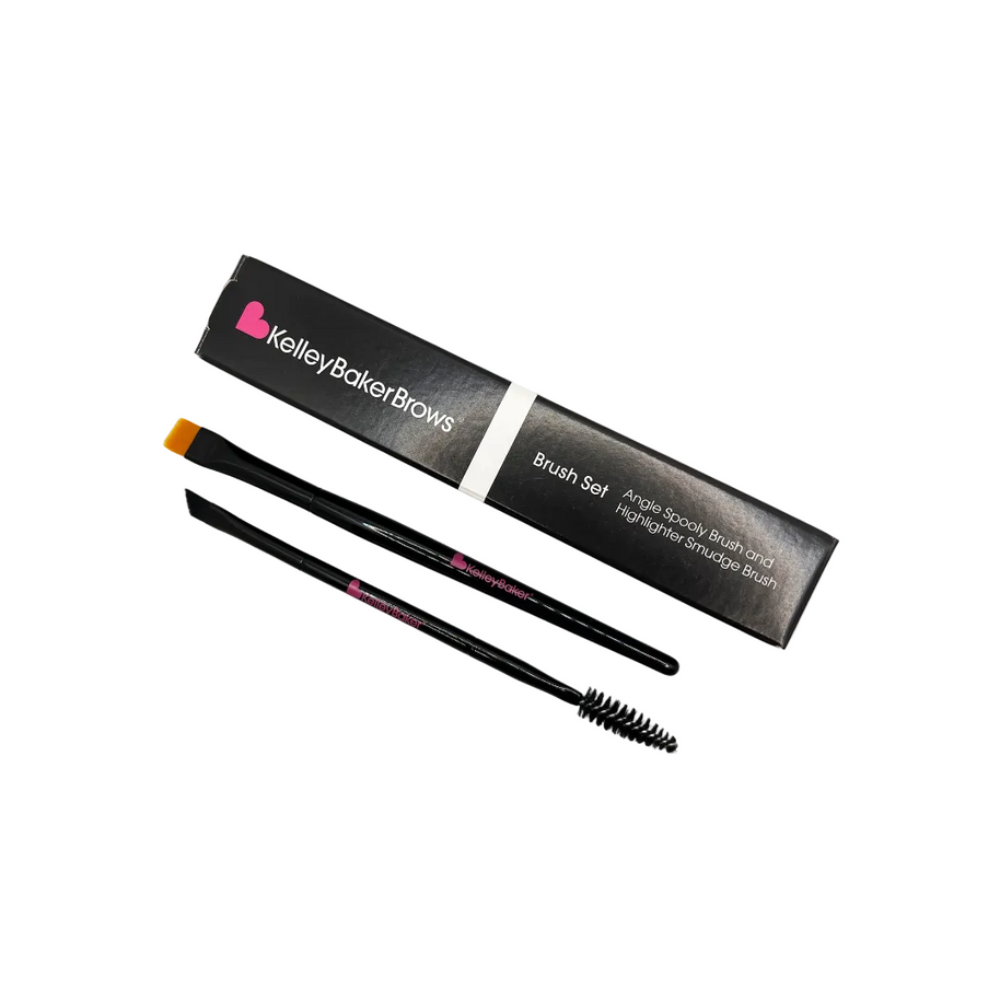 Kelley Baker Brows Brush Set: Angle Spooly brush and Highlighter Smudge Brush
